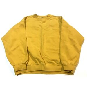 Starter Heavyweight Knit Crew Neck Pullover Sweater Yellow Large Logo Men's